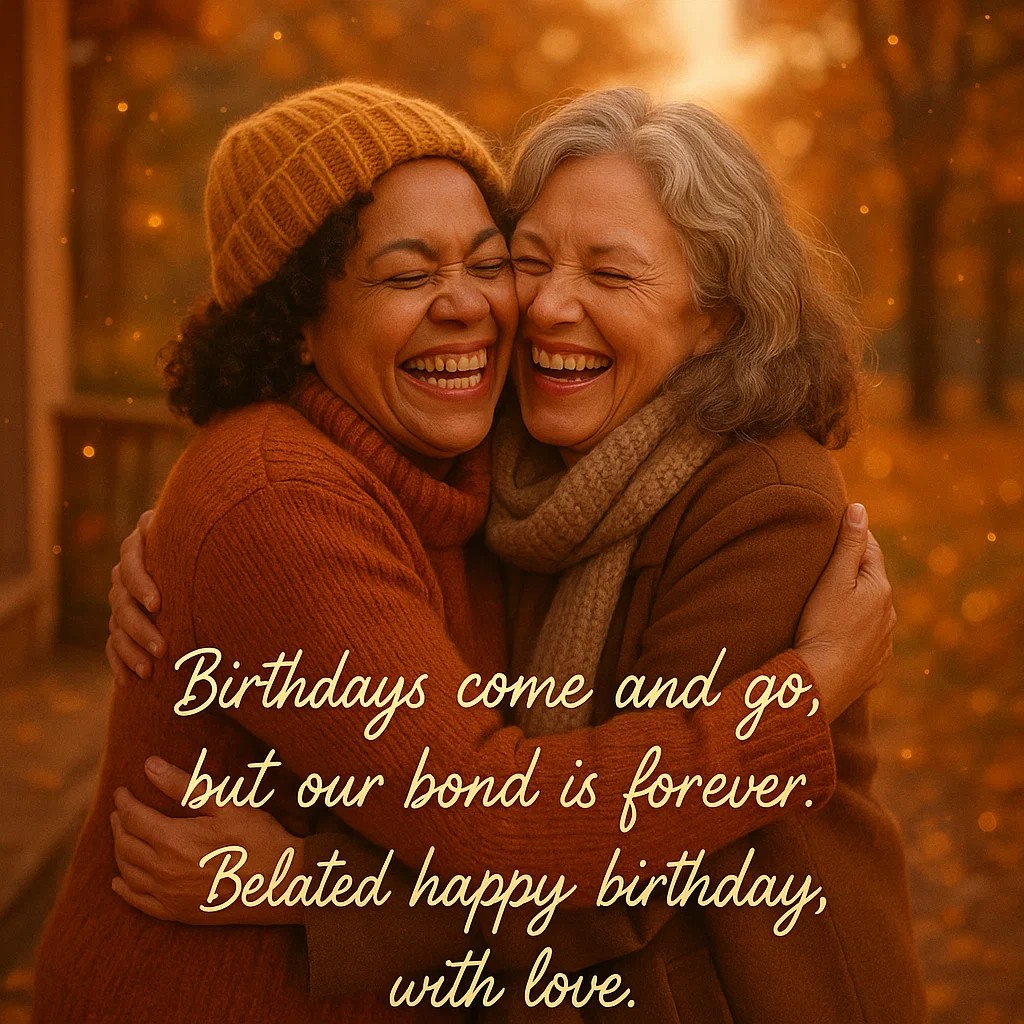 Birthdays come and go, but our bond is forever. Belated happy birthday, with love.